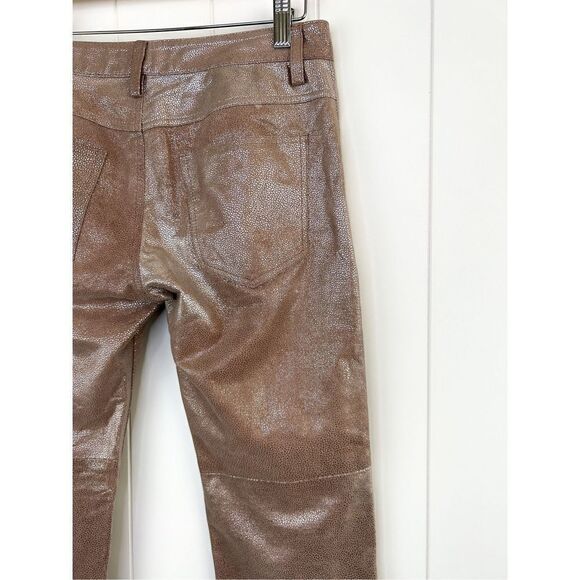 Graham‎ and Spencer Lambskin Leather Metallic Pants Champagne Size 2 - Picture 13 of 15